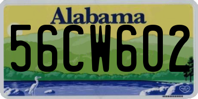 AL license plate 56CW602