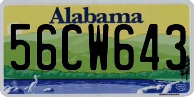 AL license plate 56CW643