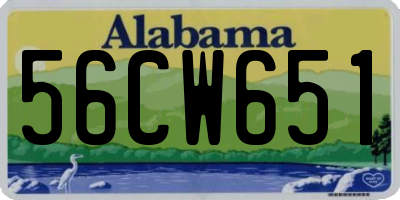 AL license plate 56CW651