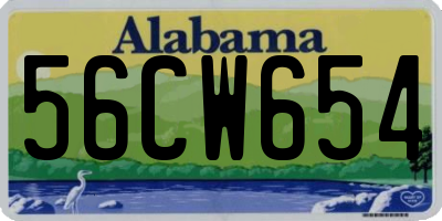 AL license plate 56CW654