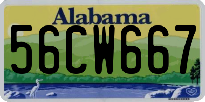 AL license plate 56CW667