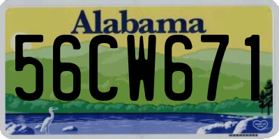 AL license plate 56CW671