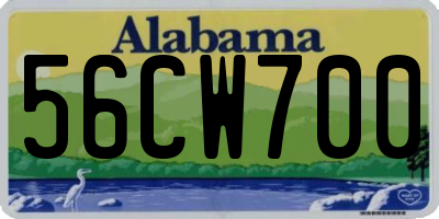 AL license plate 56CW700