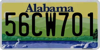 AL license plate 56CW701