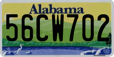 AL license plate 56CW702