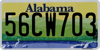 AL license plate 56CW703