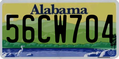 AL license plate 56CW704