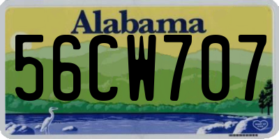 AL license plate 56CW707