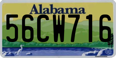 AL license plate 56CW716