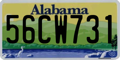 AL license plate 56CW731