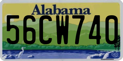 AL license plate 56CW740
