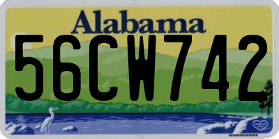 AL license plate 56CW742