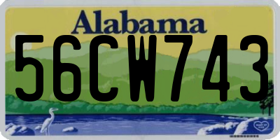 AL license plate 56CW743