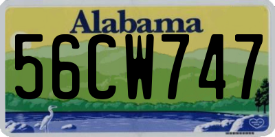 AL license plate 56CW747