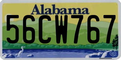 AL license plate 56CW767