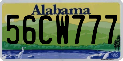 AL license plate 56CW777