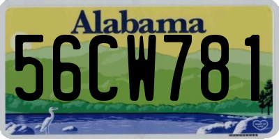 AL license plate 56CW781