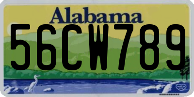 AL license plate 56CW789