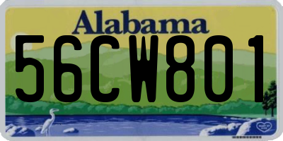 AL license plate 56CW801