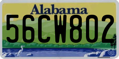 AL license plate 56CW802
