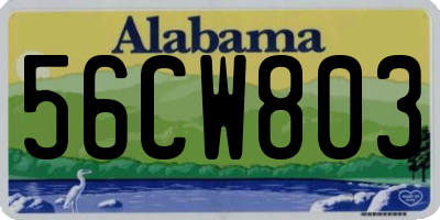 AL license plate 56CW803