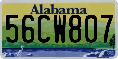AL license plate 56CW807