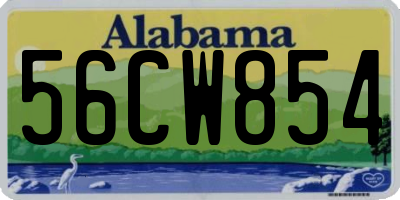 AL license plate 56CW854