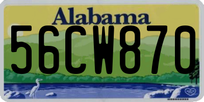 AL license plate 56CW870