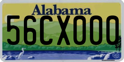 AL license plate 56CX000