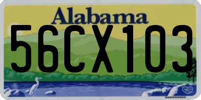 AL license plate 56CX103