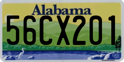 AL license plate 56CX201