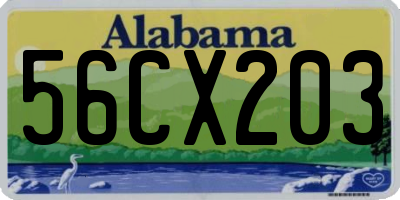 AL license plate 56CX203