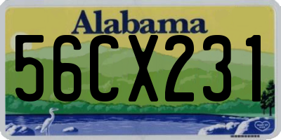 AL license plate 56CX231