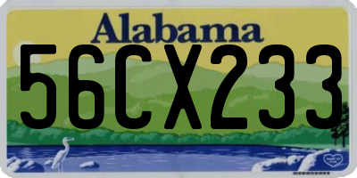 AL license plate 56CX233
