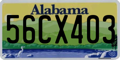 AL license plate 56CX403