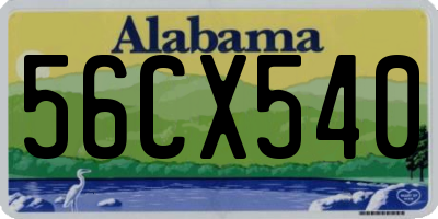 AL license plate 56CX540