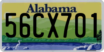 AL license plate 56CX701