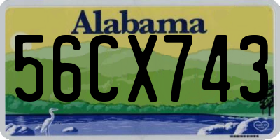 AL license plate 56CX743