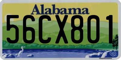 AL license plate 56CX801