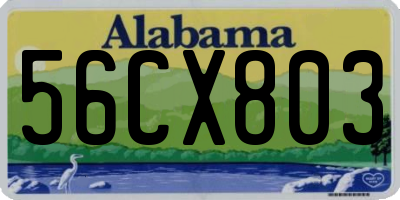 AL license plate 56CX803