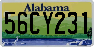 AL license plate 56CY231