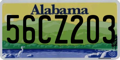 AL license plate 56CZ203