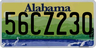 AL license plate 56CZ230