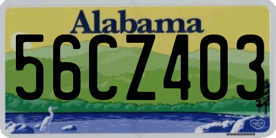 AL license plate 56CZ403