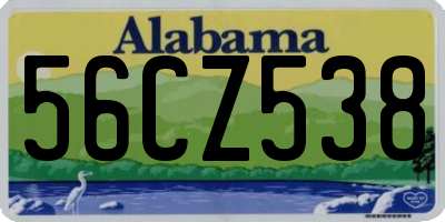 AL license plate 56CZ538