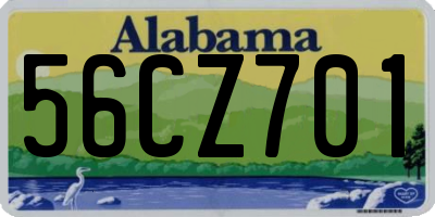 AL license plate 56CZ701