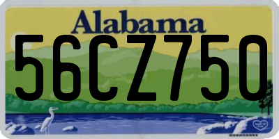AL license plate 56CZ750