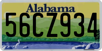 AL license plate 56CZ934