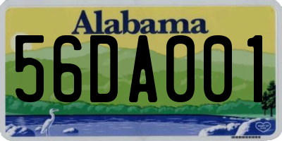 AL license plate 56DA001