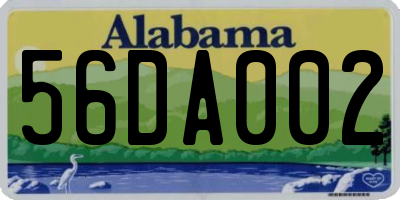 AL license plate 56DA002